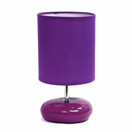 CREEKWOOD HOME 10.24-in. Traditional Mini Round Rock Table Lamp, Purple CWT-2017-PR
